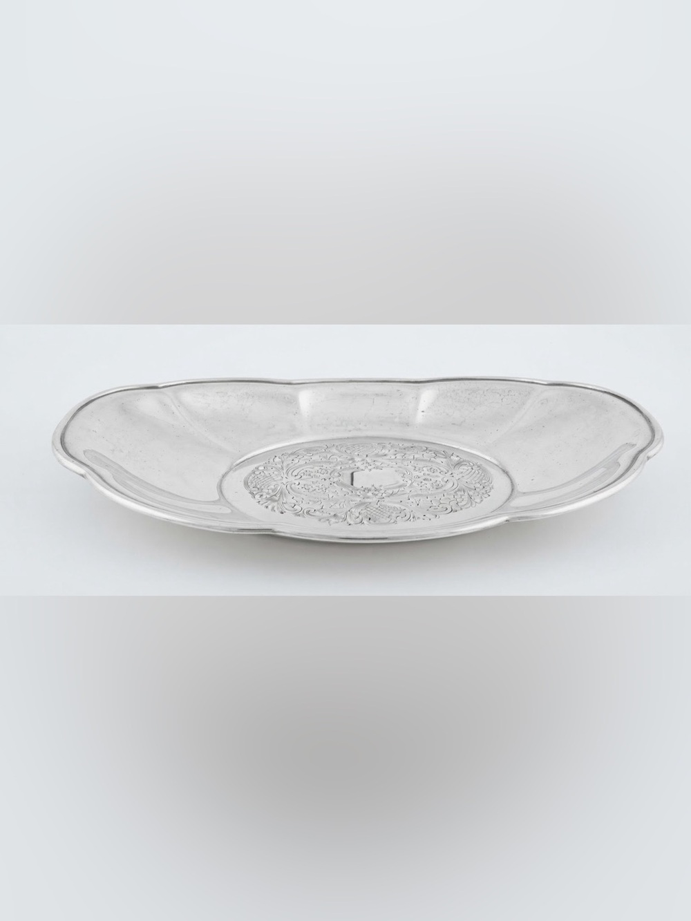 VINTAGE Silverplate Oval Serving Dish Shabby Chic